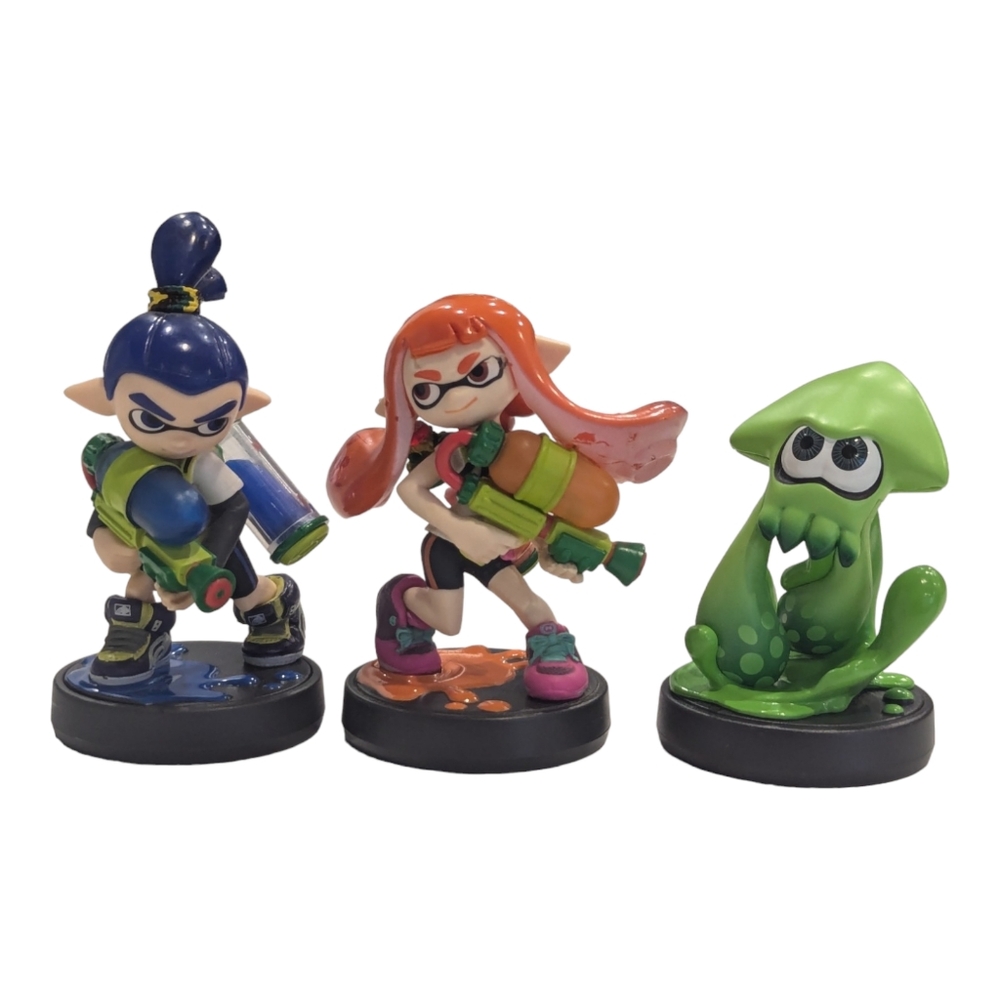 Nintendo Amiibo Splatoon Figures - 3 Pack Boy, Girl, Squid Untested